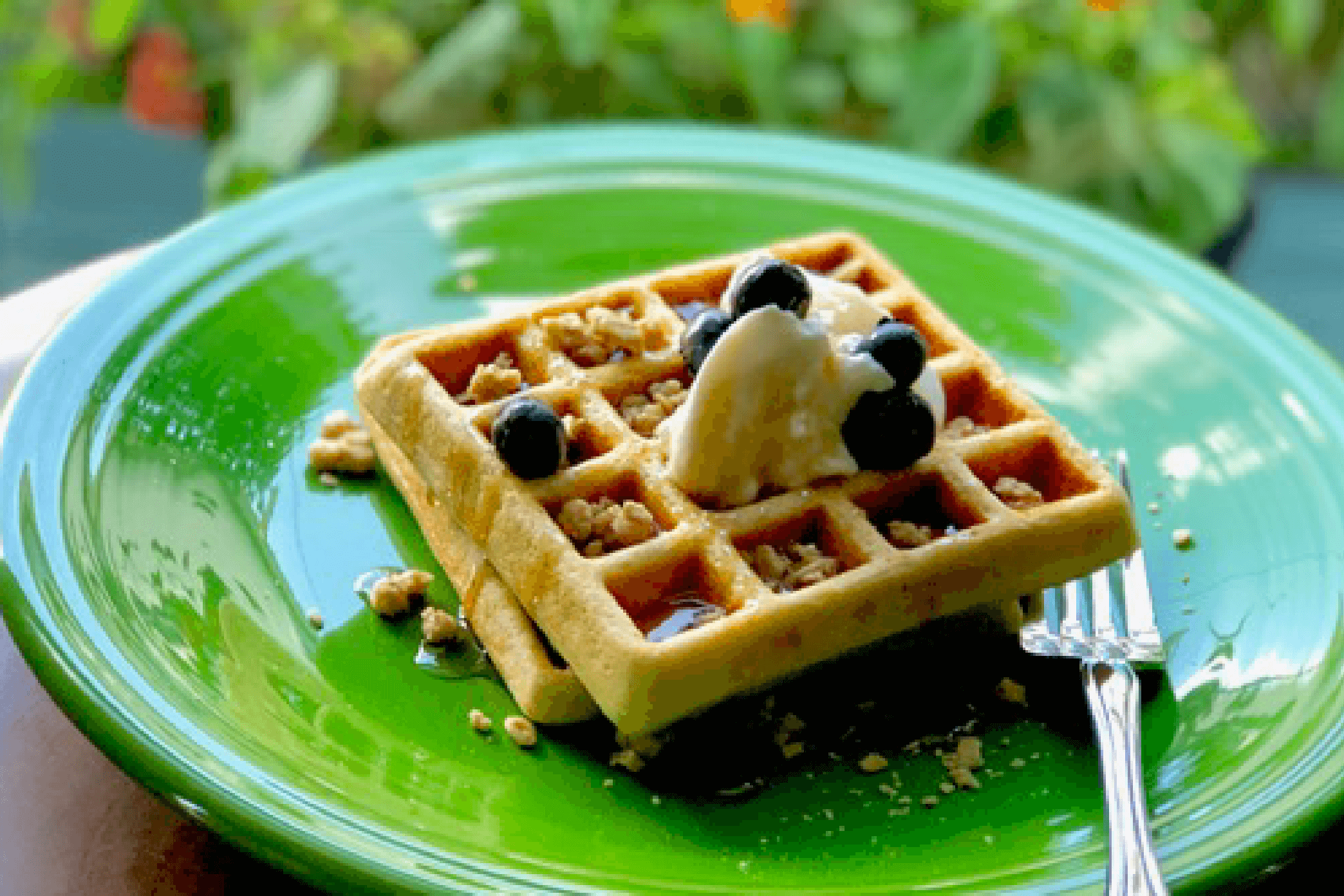 Recipe: Blueberry Crunch Protein Waffles